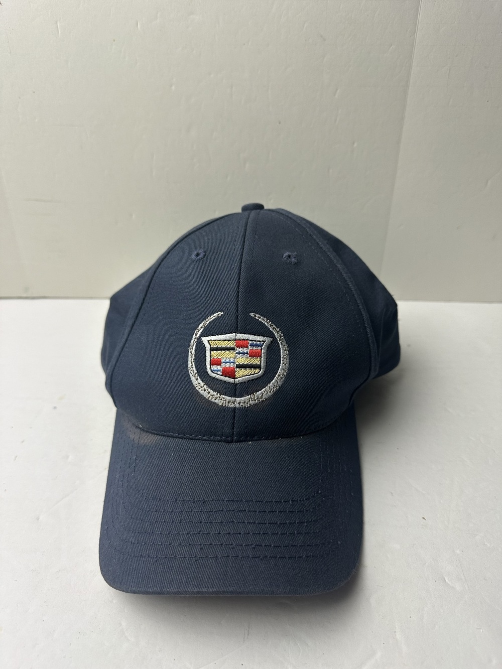 Navy Cadillac ATS embroidered strapback baseball cap